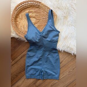 JoyLab Blue Seamless Short Bodysuit Romper Size XS